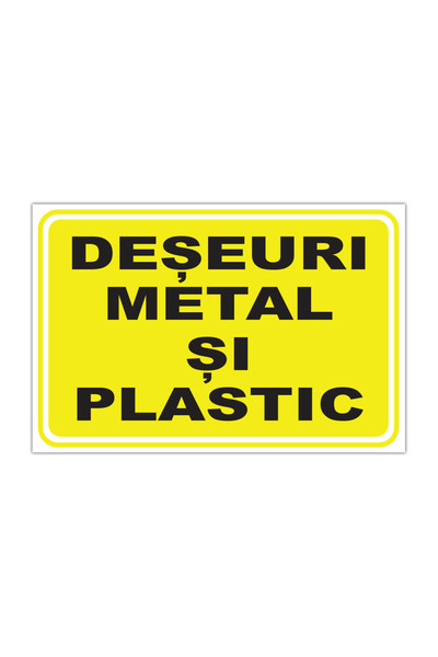 CUBIKA Indicator Deseuri Metal si Plastic, CUBIKA, PVC 3 mm, 15x10 cm