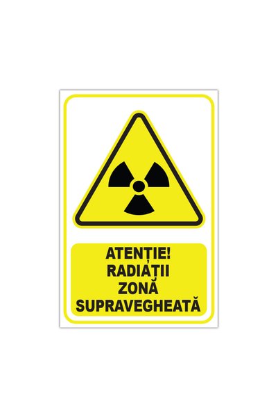 CUBIKA Indicator avertizare radiatii - Zona supravegheata, CUBIKA, PVC 3 mm, ...