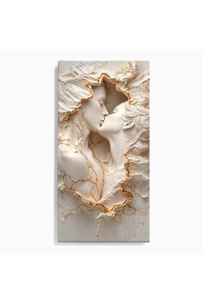 Luxcanva Tablou Canvas Sarutul Etern x100 cm pe Sasiu Lemn Cuplu Iubire Romantic