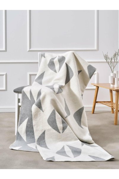 Karo Patura din bumbac acrilic 150x200 2139/1 Cuvertura de pat Croissants gri...