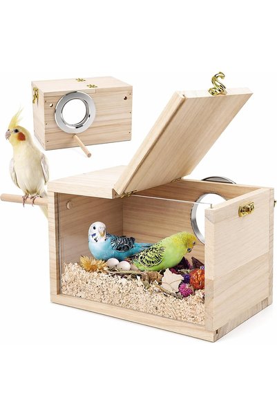 Generic Parakeet Nesting Box Transparent Design, Bird Nest Breeding Box with ...