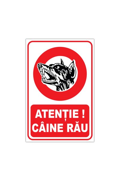 CUBIKA Indicator Atentie Caine Rau, CUBIKA, PVC 3 mm, 20x30 cm