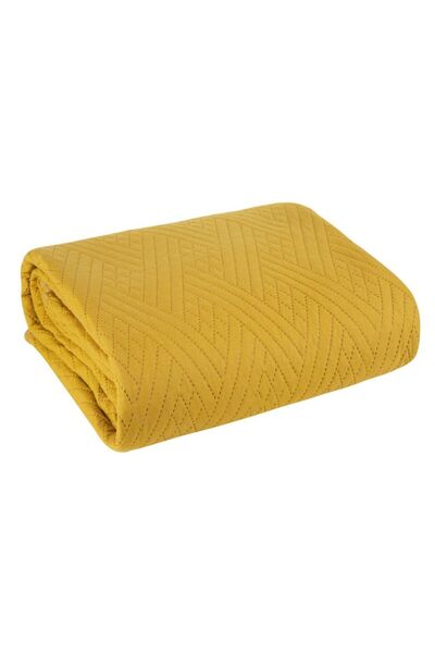 Design 91 Cuvertura de pat 170x210 Boni 4 mustar geometric D91 1