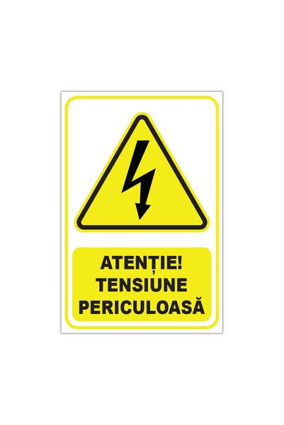 CUBIKA Indicator avertizare "Atentie! Tensiune periculoasa, CUBIKA, Autocolan...