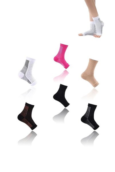 Generic Copper Compression Foot Sleeves, 6 Pairs L/XL, Support Socks for Plan...