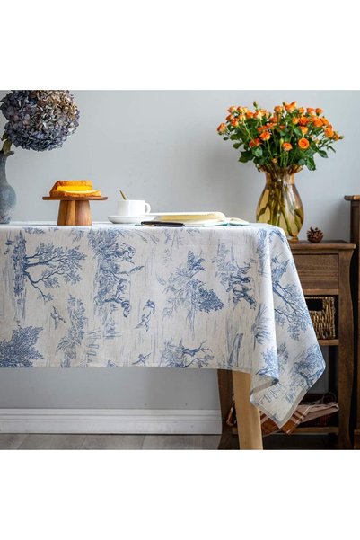 Generic Rustic Tablecloth Classic French Village Printed Linen Fabric Table C...