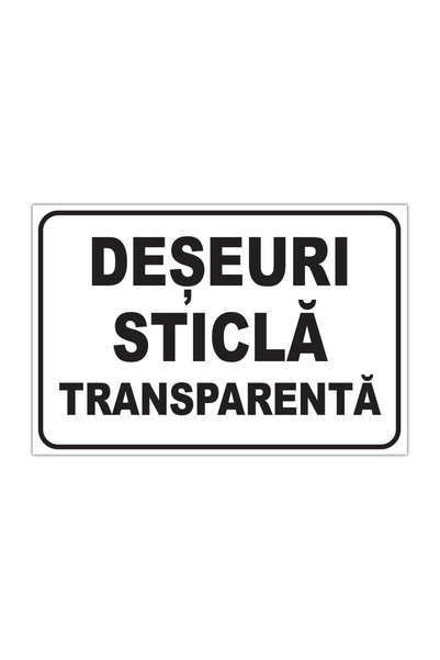 CUBIKA Indicator Deseuri Sticla Transparenta, CUBIKA, Autocolant, 20x15 cm