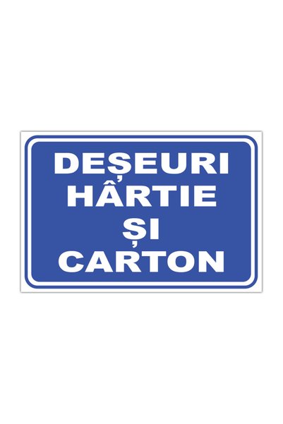 CUBIKA Indicator Deseuri Hartie si Carton, CUBIKA, PVC 3 mm, 45x30 cm