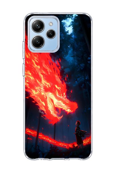 lelia Poco M6 Pro 5g Compatible Fire Dragon Forest Printed Transparent Phone ...