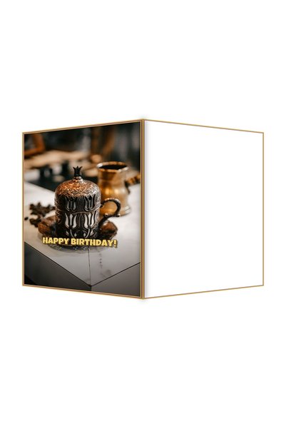 OEM Felicitare Aniversare cu Design Cupa de Alama Antica, 13.3x19.4cm Pliata