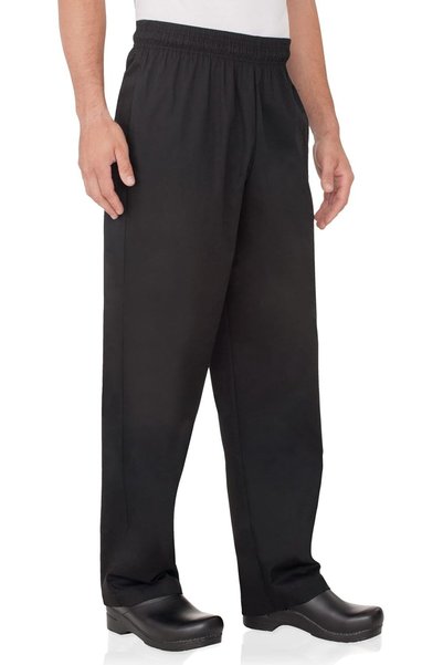 Generic Men's Essential Baggy Chef Pants, Black, S