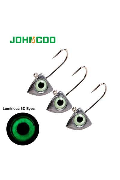 Choice 2 جرام 8 قطع JOHNCOO 8 قطع خطافات صيد بتصميم عين ثلاثية الأبعاد مضيئة ...