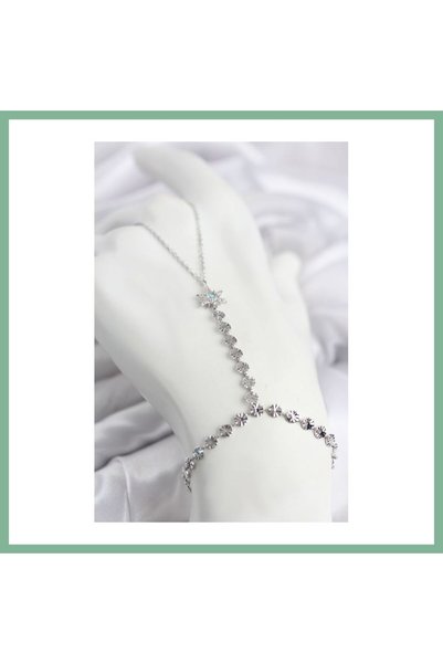 BŞK VİRGO Silver Color Brass Blue Stone Detailed Polar Star Model Shahmeran B...
