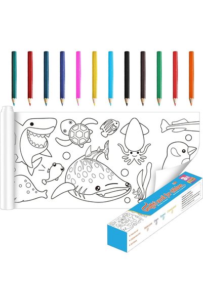 Generic لفة ورق رسم للأطفال، 30 سم × 3 متر، ورق تلوين ورسم وملء الألوان، ملون
