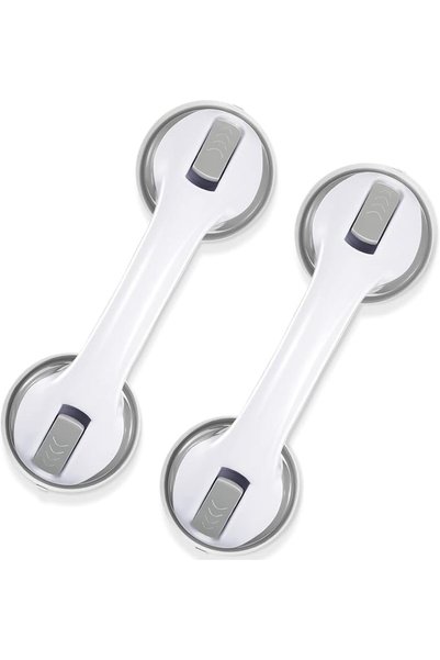 ALMEKAQUZ 2 Pack Shower Handle, 12 inch Grab Bars, Strong Hold Suction Cup Ha...