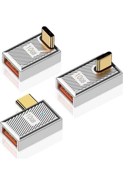 Generic محول USB C إلى USB A بزاوية 90 درجة، 10 جيجابت في الثانية، موصل USB C...