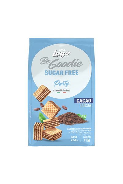 LAGO Napolitane cu cremă de cacao fără zahăr, 213g