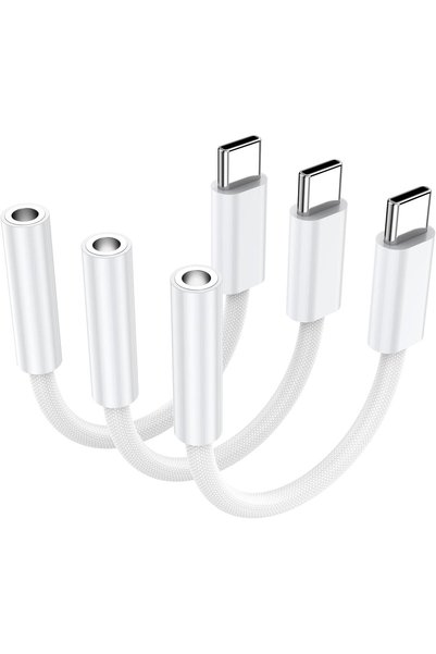 Generic 3 قطع من محول USB C إلى 3.5 ملم لسماعات الرأس، محول من النوع C لكابل ...