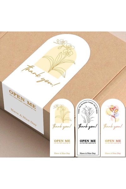 Generic 150Pcs Box Seal Stickers Thank You Labels,Flower Decorative Labels Pa...