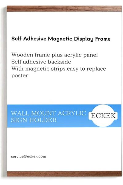 Generic Wall Mount Acrylic Sign Holder Self Adhesive Magnetic Display Frame C...