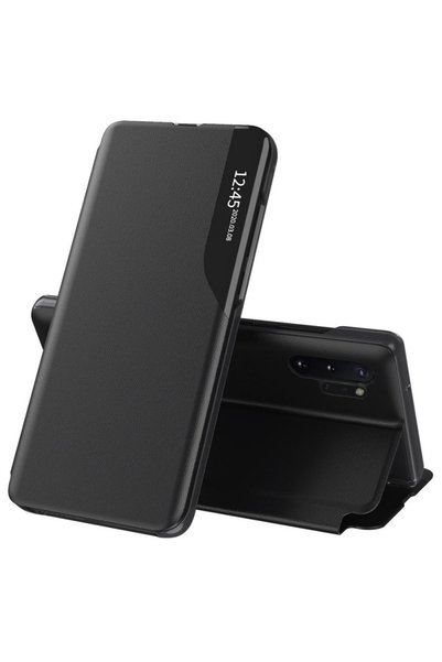 Asteroid Gsm Husa Samsung Galaxy Note 10 Plus Leather View flip tip carte, negru