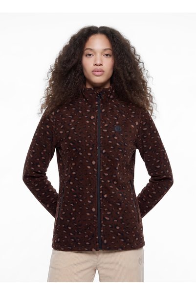 Discovery Expedition D5WL-SWT3303 Kahve Bej Kadın Dik Yaka Örme Polar Sweatshirt