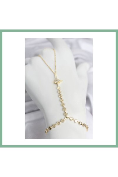 BŞK VİRGO Gold Color Brass Pole Star Zircon Stone Shahmeran Bsk2026