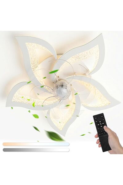 AIGOSTAR Ventilator de tavan cu lumină LED, diametru 67 cm, iluminare 40W, 48...