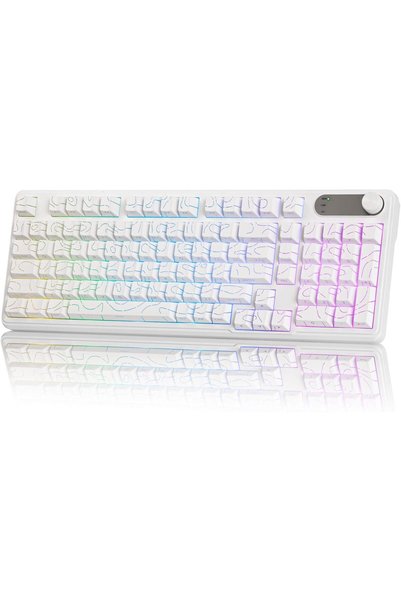 Generic لوحة مفاتيح للألعاب، لوحة مفاتيح بأسلاك بإضاءة خلفية RGB بنسبة 95%، 9...