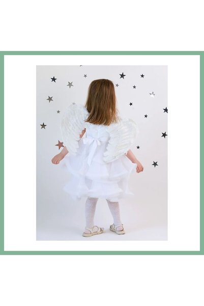 BŞK VİRGO White Colored Baby Size Angel Wing 30X45 cm Bsk2026