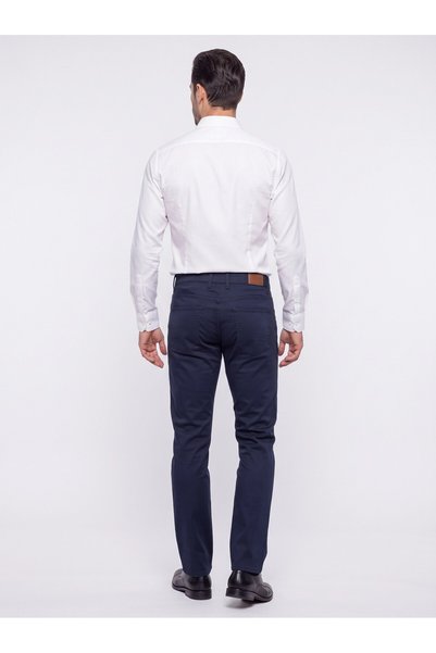 White Stone Lacivert Regular Fit Erkek Chino Pantolon