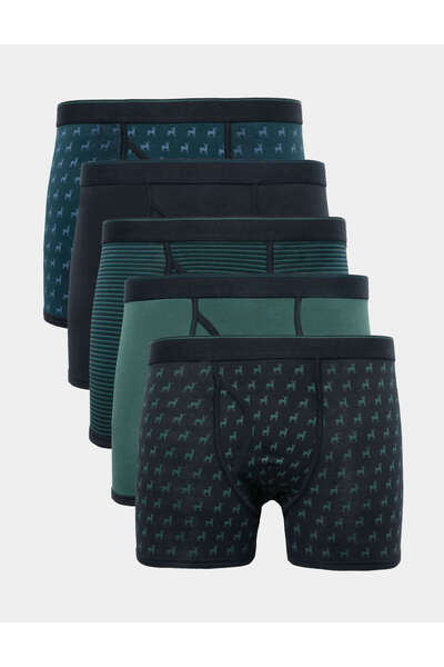 Marks & Spencer 5'li Pamuklu Geyik Desenli Boxer