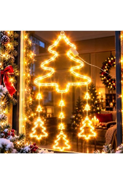 More Instalație LED de Crăciun 101cm, Decorațiune model brad, Lumină caldă, J...