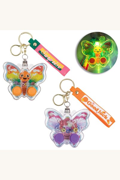 Comerivo Jucarie cu apa breloc fluture cu lumina, 9x8cm