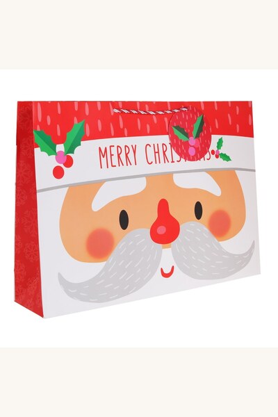 Comerivo Sacosa pentru cadouri de Craciun Mos Craciun rosu alb 48x11x34 cm