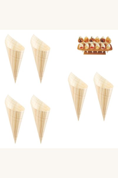Comerivo Conuri din lemn pentru servirea aperitivelor și deserturilor, 18cm, ...
