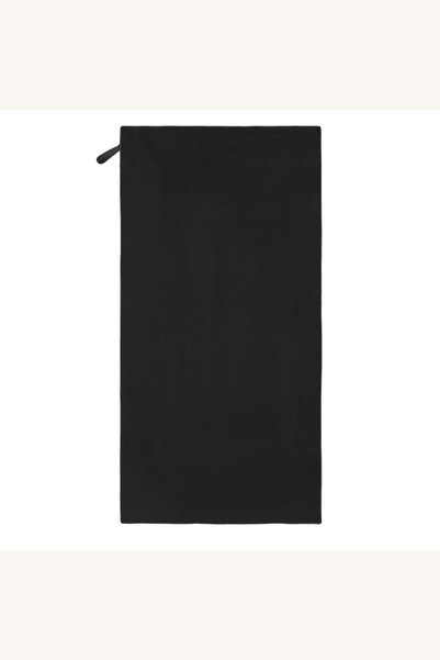 Comerivo Prosop 2 în 1 din microfibră negru, 150x75cm, pentru plajă și sală