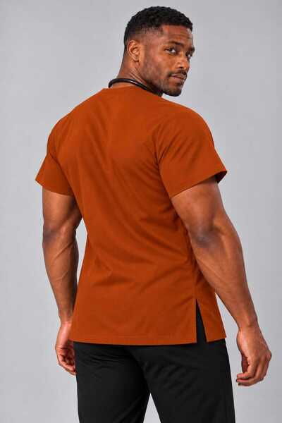 EMİR MEDİKAL (E-Flex) Tile Lycra Men's Single Top No-Ironing Nurse and Doctor Uniform Scrubs Hospital Uniform