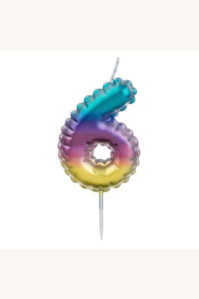 Comerivo Lumânare pentru tort cifra 8, colorată ombre metalizată, cu scobitor...