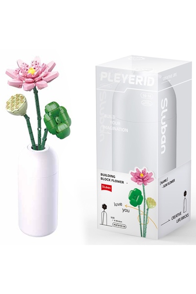 Sluban Set de construcție Flori, 258 piese, Lotus -