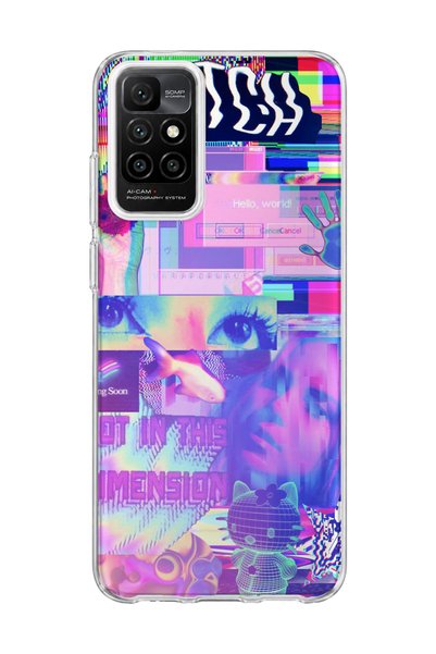 lelia حافظة هاتف شفافة مطبوعة بتصميم هولوغرام باستيل متوافقة مع Redmi 10 2022