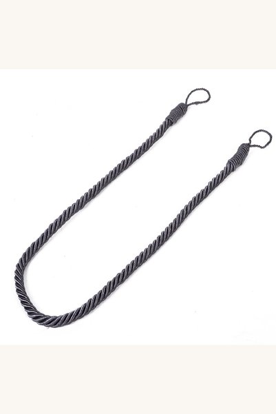 Comerivo Cordon decorativ pentru perdea din șnur răsucit strălucitor, gri, 35 cm