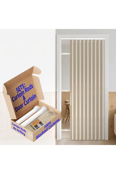 Generic ستارة زجاجية منزلقة غير مرئية بتصميم أكورديون معتمة 100٪ لغرف النوم و...