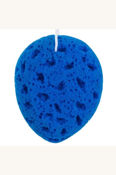 Comerivo Burete baie forma picatura, spuma moale bleu, 17x14x5 cm