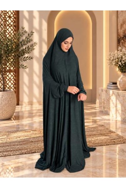 Generic Brand شرشف صلاة كرم دبل كلوش سادة - زيتي غامق