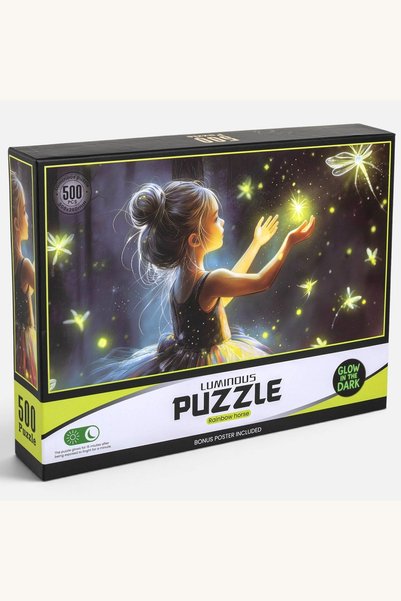 Comerivo Puzzle 500 piese cu efect fosforescent - Fata cu licurici care stral...