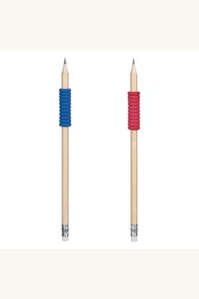 Comerivo Creioane HB cu radiera si grip rosu-bleu, 2 bucati