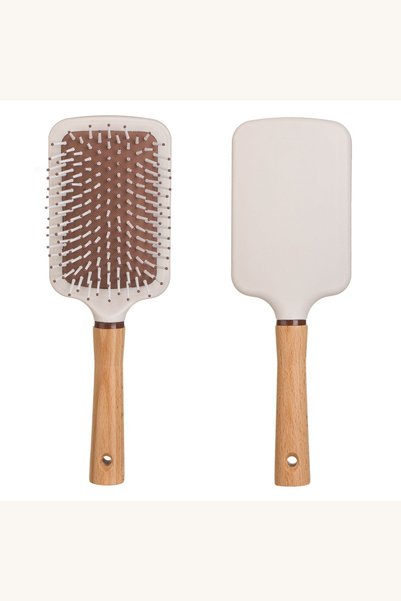 Comerivo Perie plata patrata 24cm pentru descurcare par rezistent, ecru
