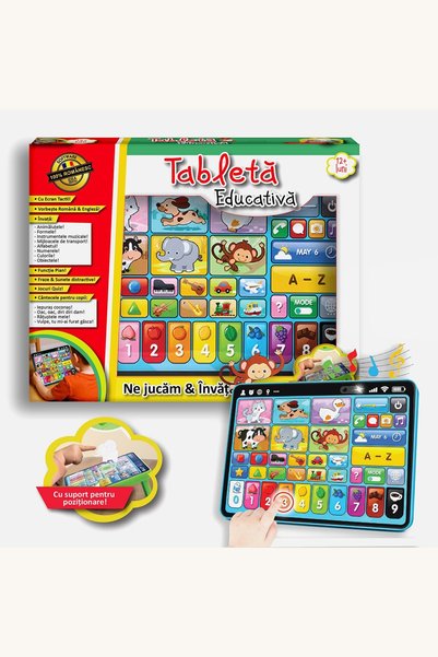 Comerivo Tableta interactiva cu ecran tactil pentru bebelusi, limba romana si...
