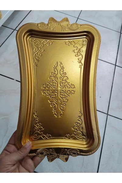 Generic Brand صينية تقديم ذهبية مزدوجة مقاس 30x16 28x28